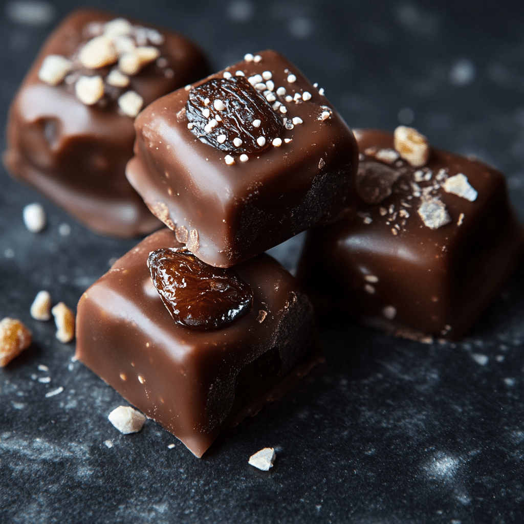 chocolate date caramels featured
