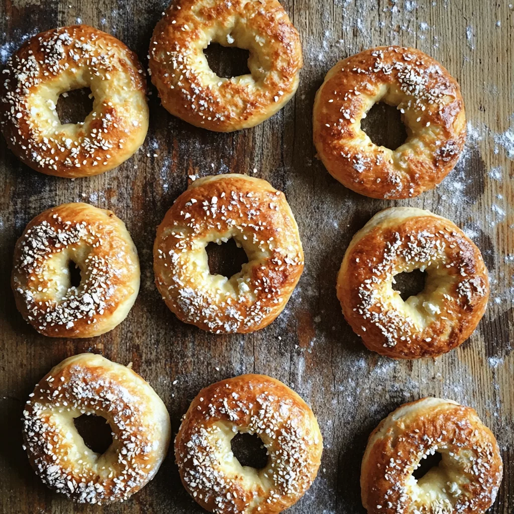 Cottage cheese bagels fresh out of the oven