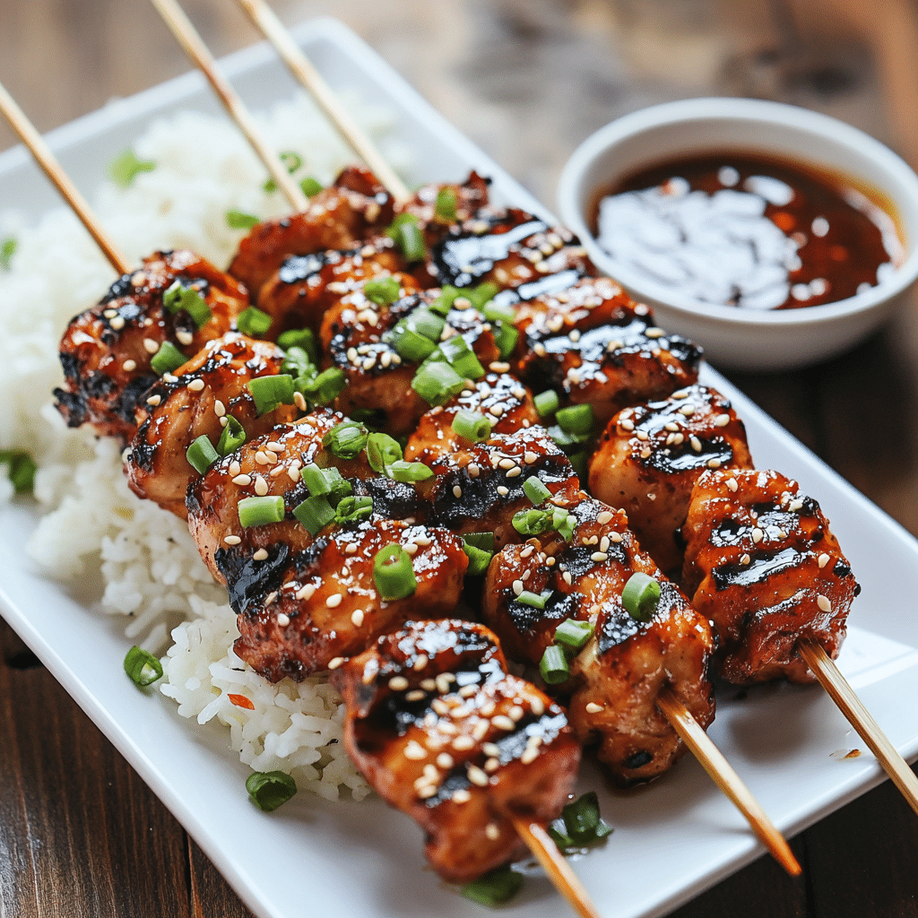 Korean BBQ chicken recipe on grill with sticky glaze