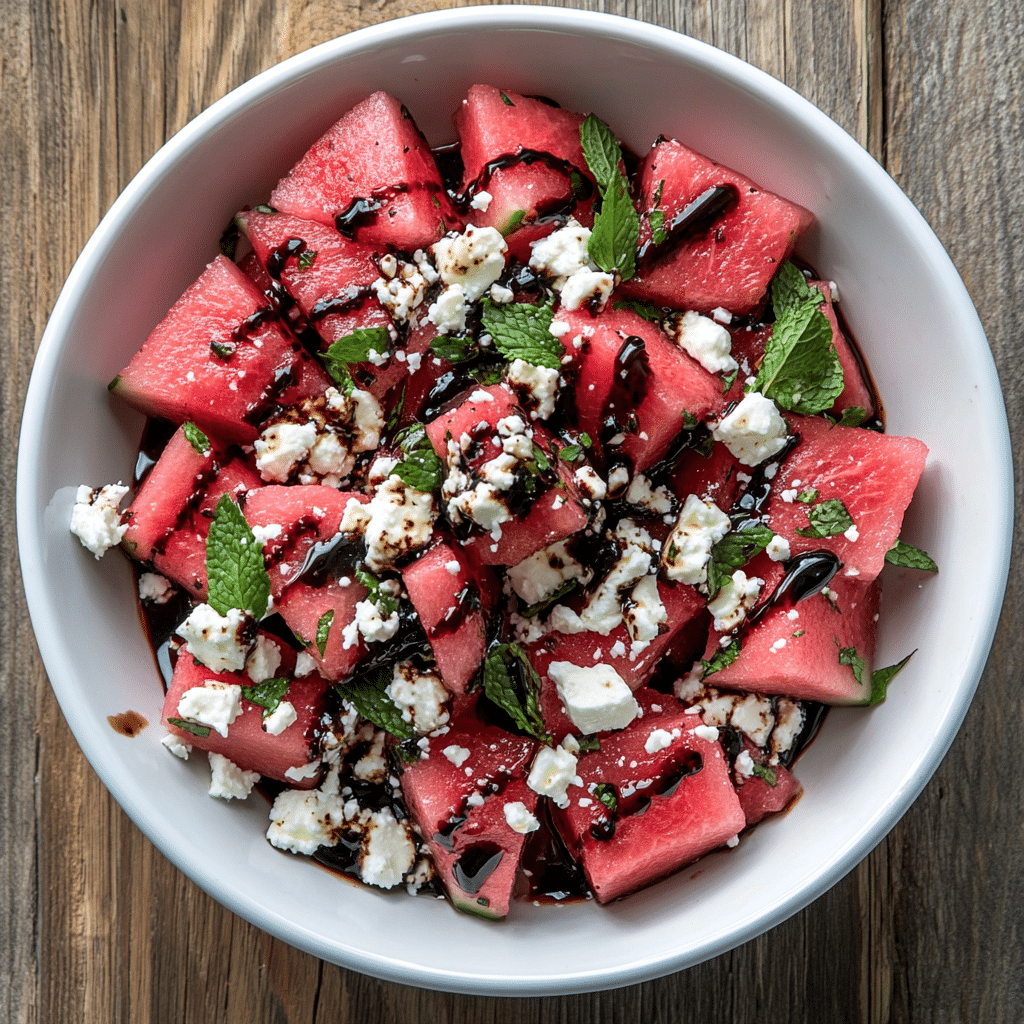 Watermelon salad with balsamic