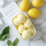 lemon Italian ice and printed recipe card