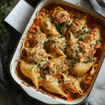 stuffed shells with meat ricotta cheese recipe card