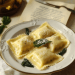 ricotta spinach ravioli recipe card image