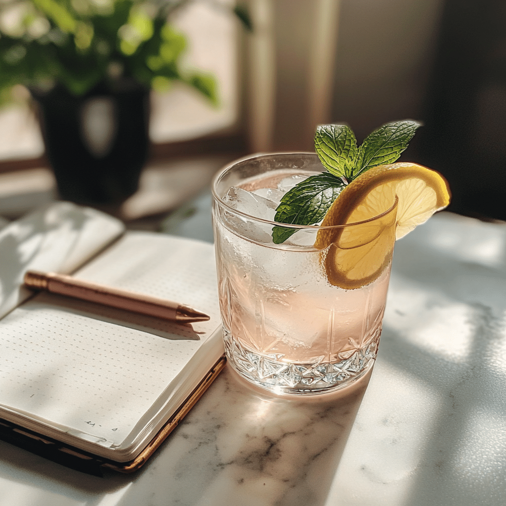 Morning detox drink served with lemon and mint