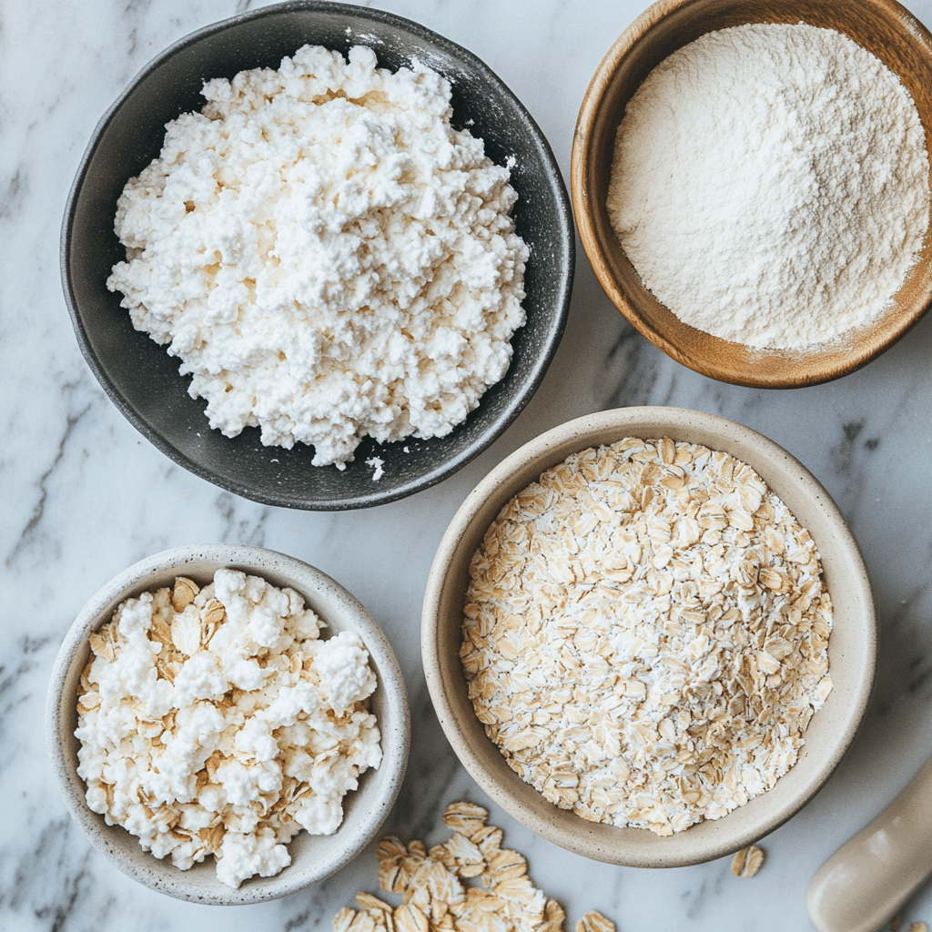 Ingredients for cottage cheese 2 ingredient flatbread