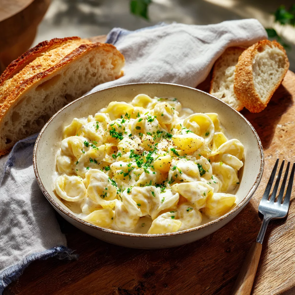 Bowl of Million Dollar Pasta served at table
