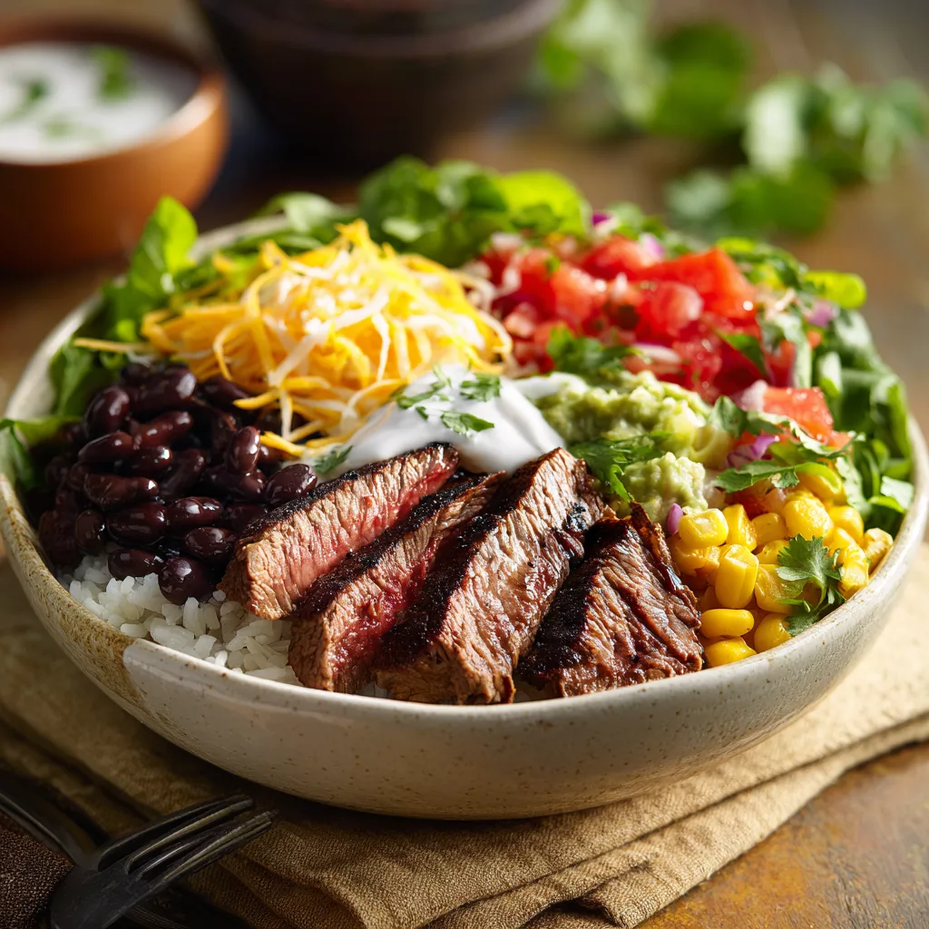 Steak Burrito Bowls with Cilantro Lime Dressing – Easy Fresh Dinner