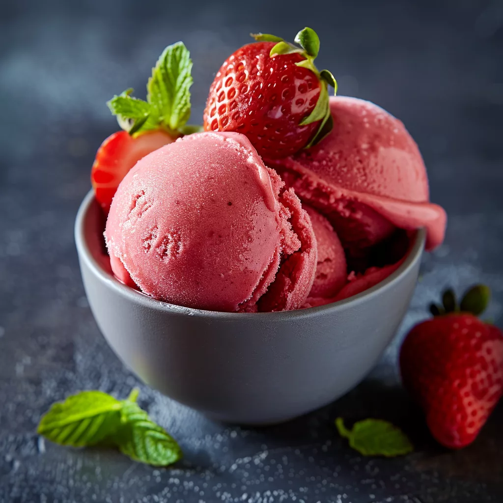 Quick Strawberry Sorbet: Refreshing No-Churn Recipe