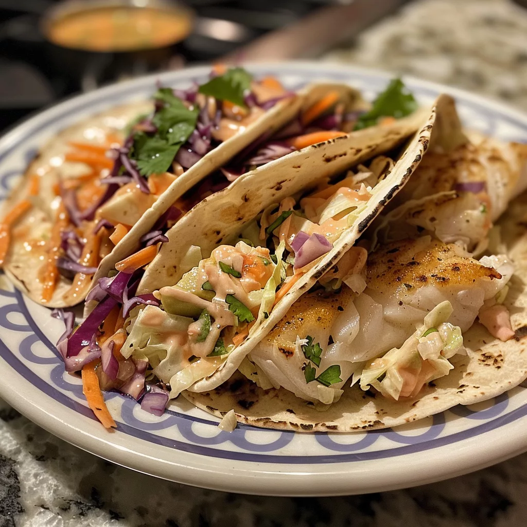 Delicious Fish Tacos with Slaw