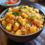 Pineapple Fried Rice with Shiitake and Peas