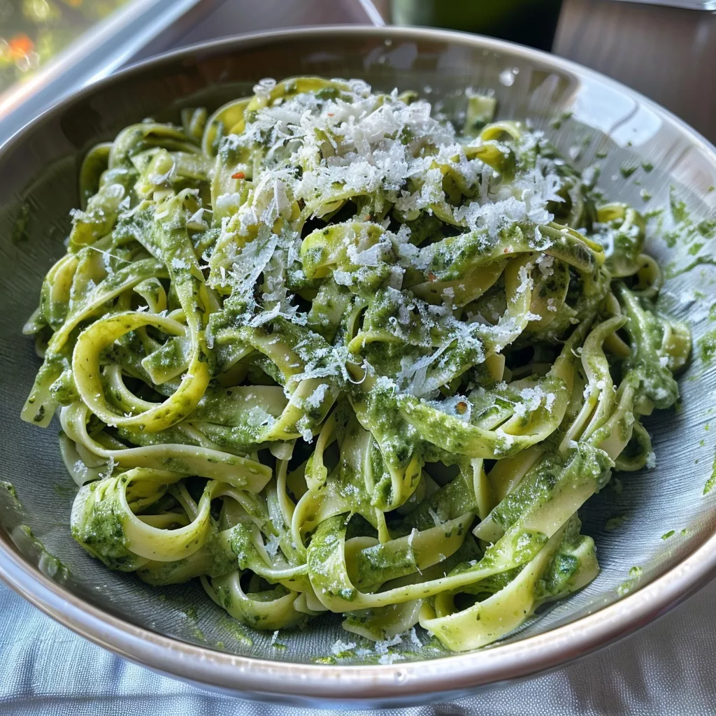 Spinach Pasta with Garlic Butter Sauce: A Quick Healthy Dinner