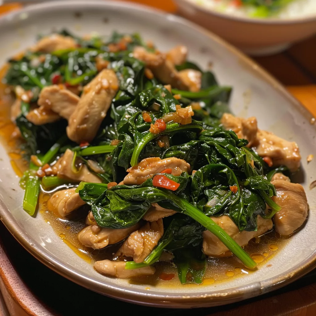 Spinach with Chicken: A Healthy and Flavorful One-Pan Recipe