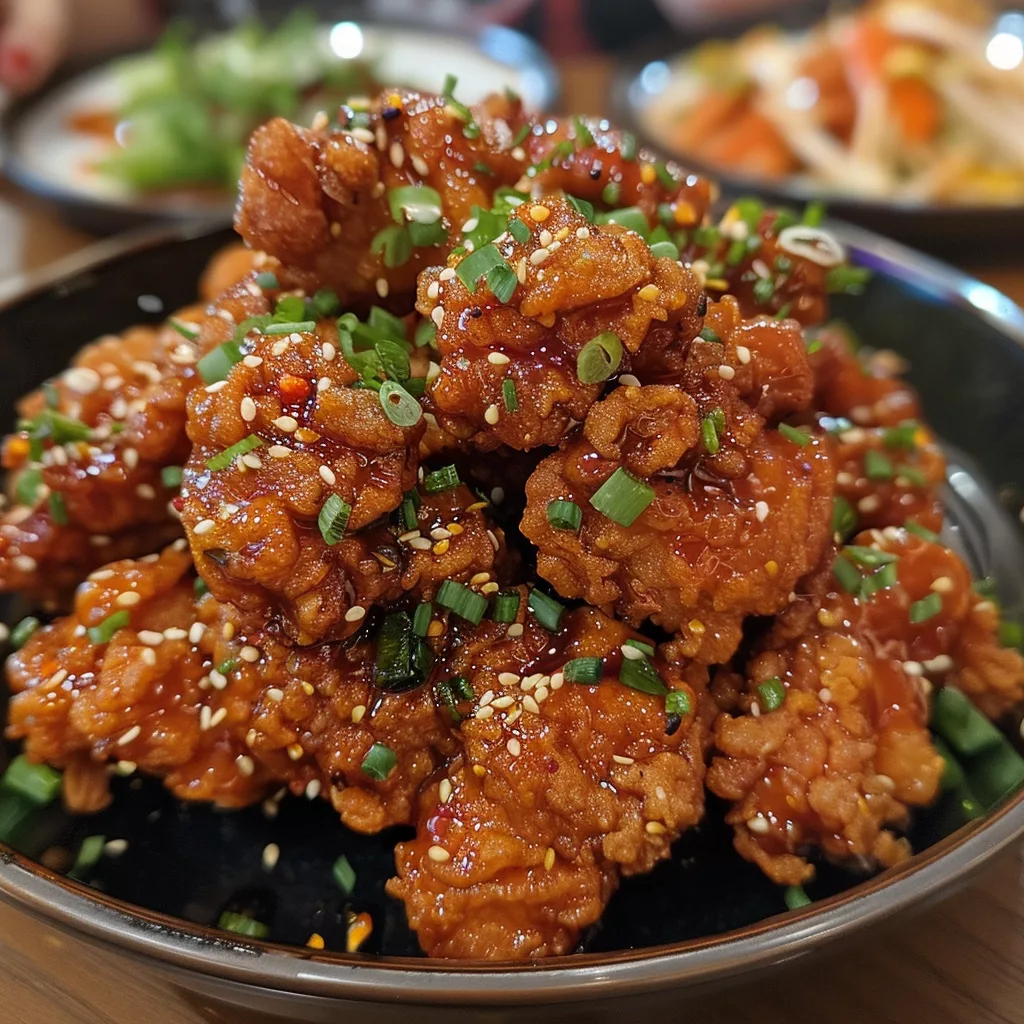 Korean Chicken Crispy Recipe with Spicy Glaze