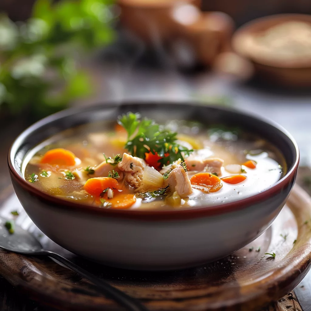 Comforting Chicken Soup with Herbs and Veggies