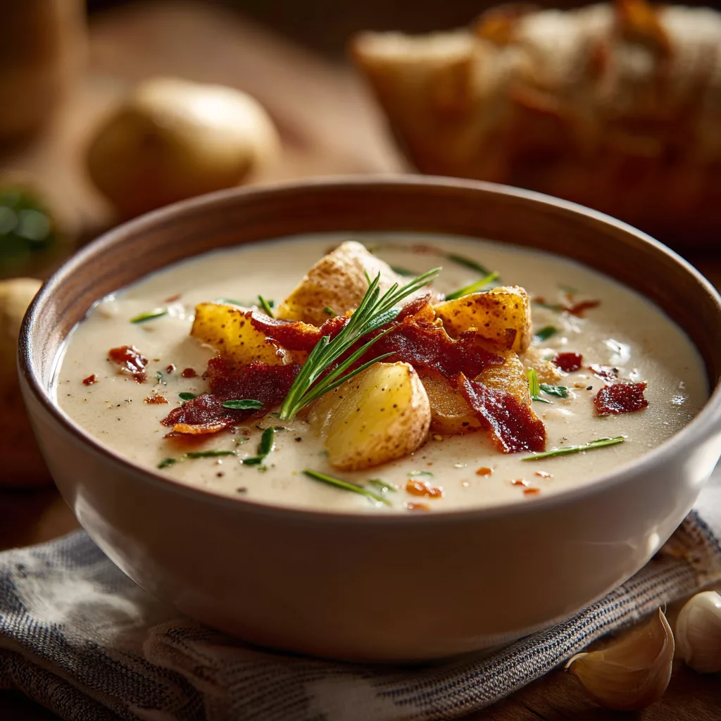 Creamy Potato Soup Bowl: Comfort Food